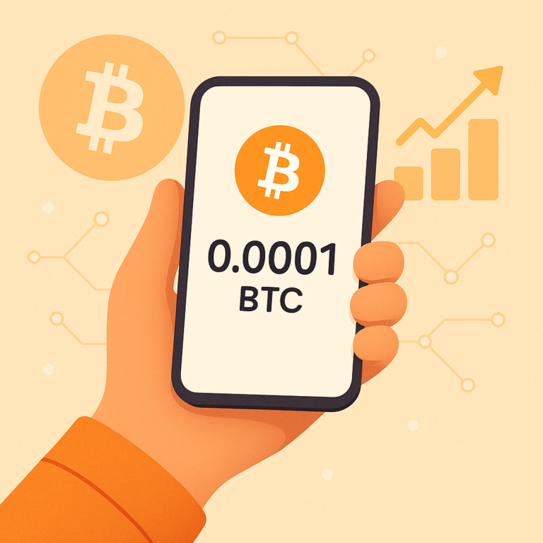 Infographic illustrating Bitcoin's divisibility, from one whole Bitcoin down to individual satoshis, using labeled blocks for each unit.